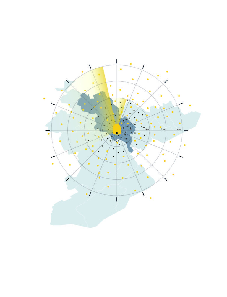 Infografik zum Flugradius von Bienen | european school of design