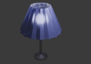 Designstudentin modelliert erste Tischlampe in Blender